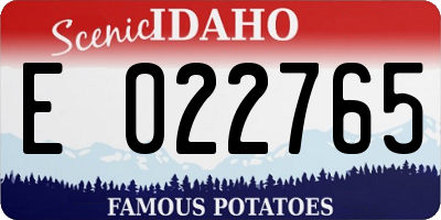 ID license plate E022765