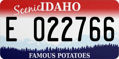 ID license plate E022766