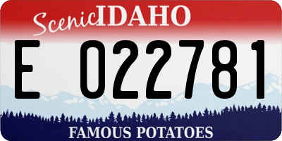 ID license plate E022781