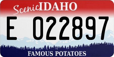 ID license plate E022897
