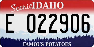 ID license plate E022906