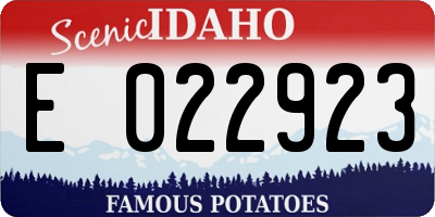 ID license plate E022923