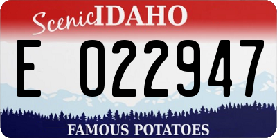 ID license plate E022947