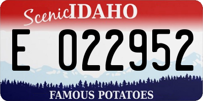 ID license plate E022952