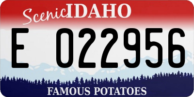 ID license plate E022956