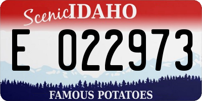 ID license plate E022973