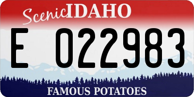 ID license plate E022983