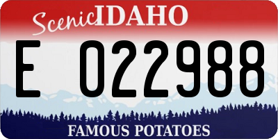 ID license plate E022988