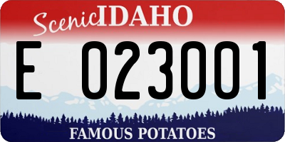 ID license plate E023001