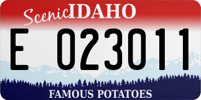 ID license plate E023011