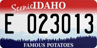 ID license plate E023013