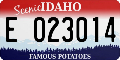 ID license plate E023014