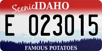 ID license plate E023015