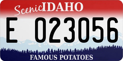 ID license plate E023056