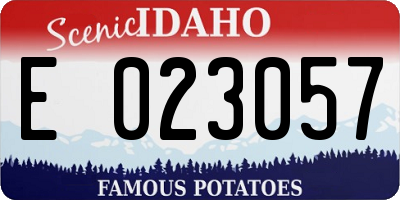 ID license plate E023057