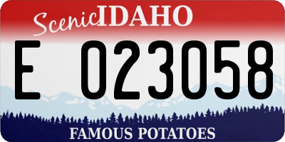 ID license plate E023058