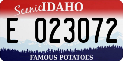 ID license plate E023072