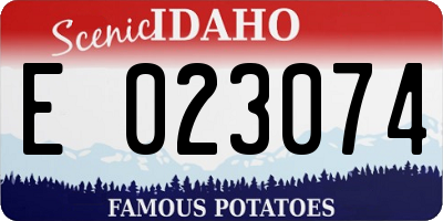 ID license plate E023074