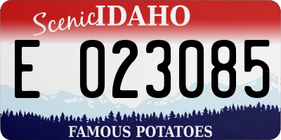 ID license plate E023085