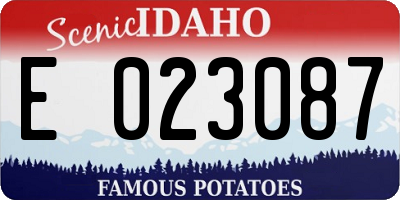 ID license plate E023087