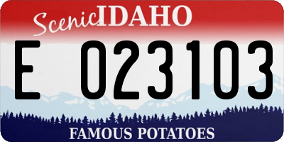 ID license plate E023103
