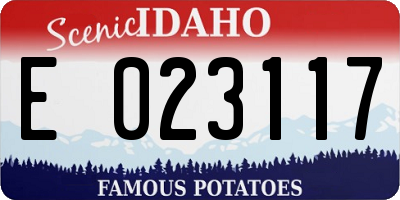 ID license plate E023117