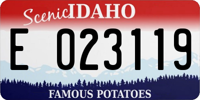 ID license plate E023119