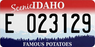 ID license plate E023129