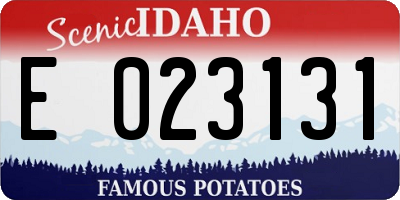 ID license plate E023131