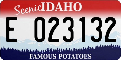 ID license plate E023132