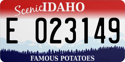 ID license plate E023149