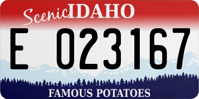 ID license plate E023167