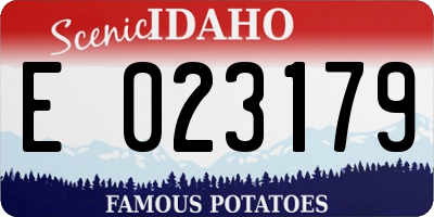 ID license plate E023179