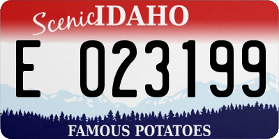 ID license plate E023199