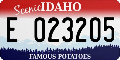 ID license plate E023205