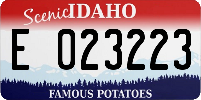 ID license plate E023223