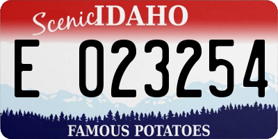 ID license plate E023254
