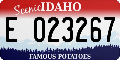 ID license plate E023267