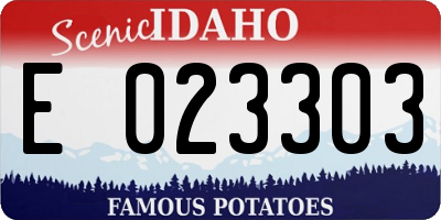 ID license plate E023303