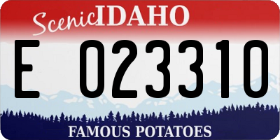 ID license plate E023310