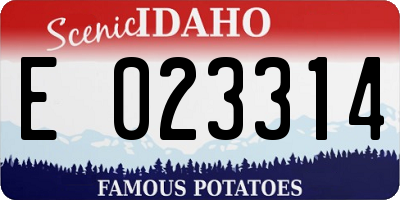 ID license plate E023314