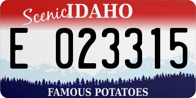 ID license plate E023315