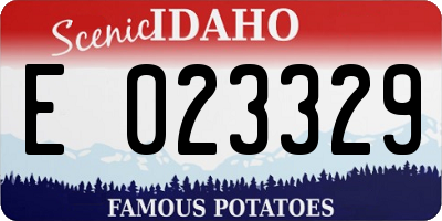 ID license plate E023329