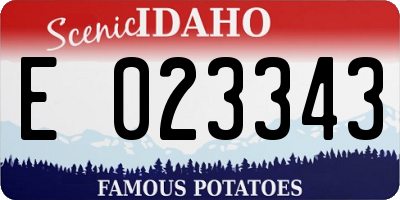 ID license plate E023343