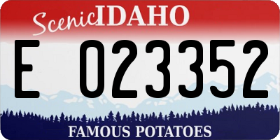 ID license plate E023352