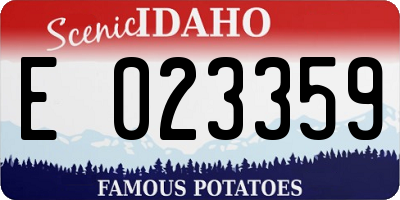 ID license plate E023359