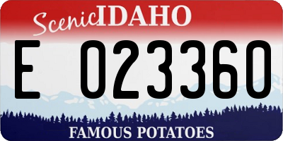 ID license plate E023360