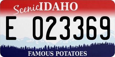 ID license plate E023369
