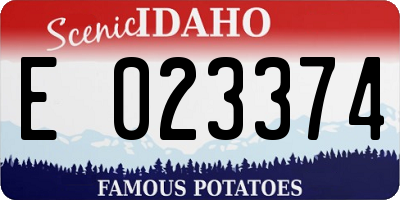 ID license plate E023374