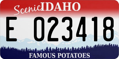 ID license plate E023418